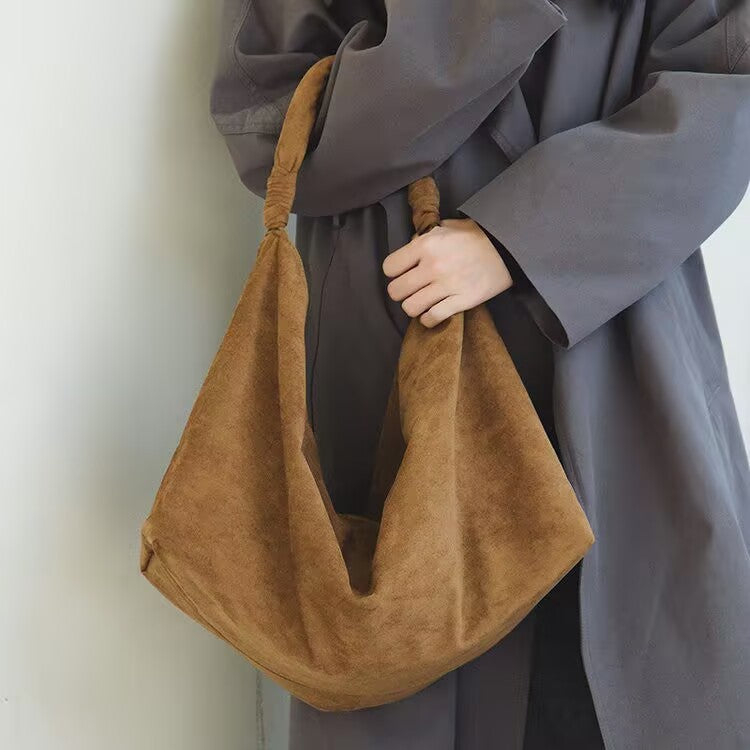 Women's Large-Capacity Suede Shoulder Bag – Casual Everyday Handbag