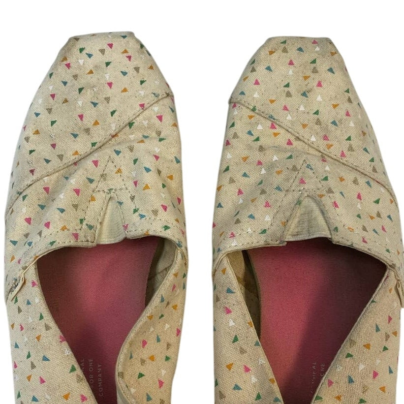 Toms Womens US Size 10 Triangle Confetti Slip On Canvas Casual Loafers Shoes