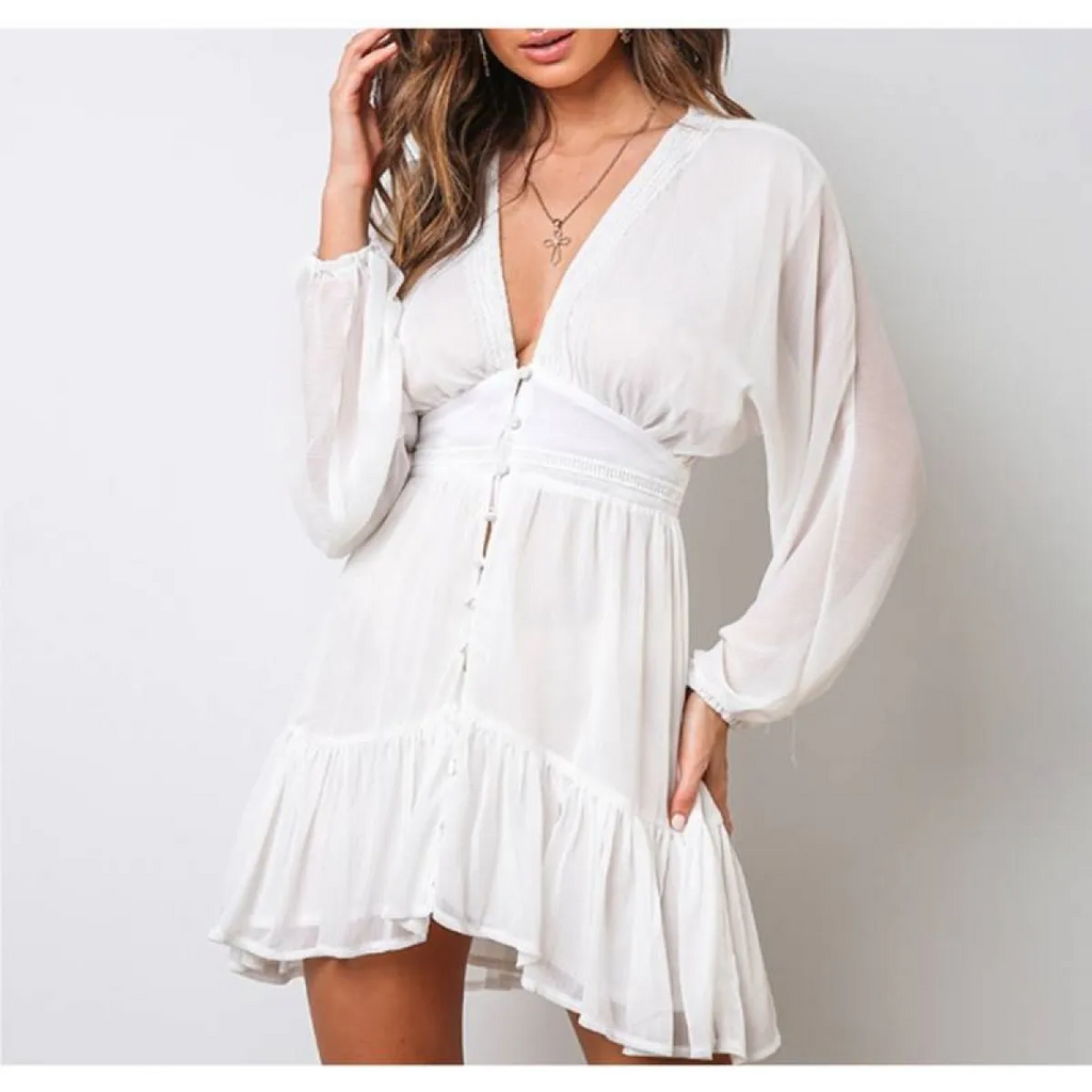 Deep-V Mini Dress
