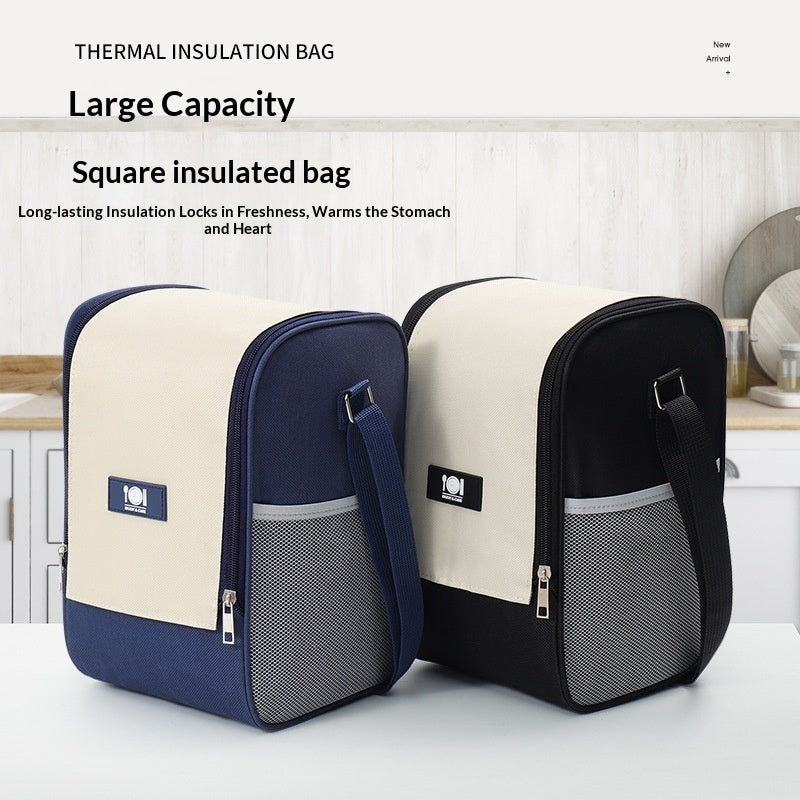 Insulated Lunch Box Bag | Round & Square Thermal Tote with Aluminum Foil Lining