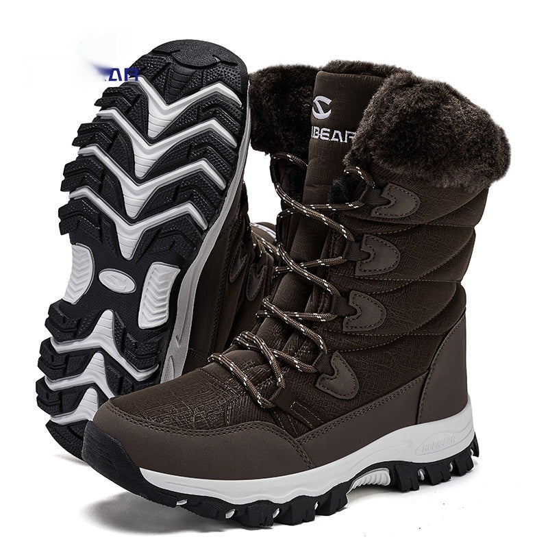 Women's Faux Fur Winter Snow Boots - Warm Mid-Height Soft Sole Casual Boots