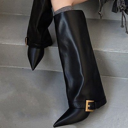 Women's Pointed-Toe High-Heel Boots – Slimming Tapered Leg | Matte Black, Glossy Black, Angora Red