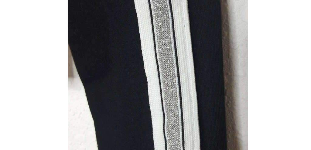 Material Girl Active Long Sleeve Black Varsity Bodysuit, Size Medium