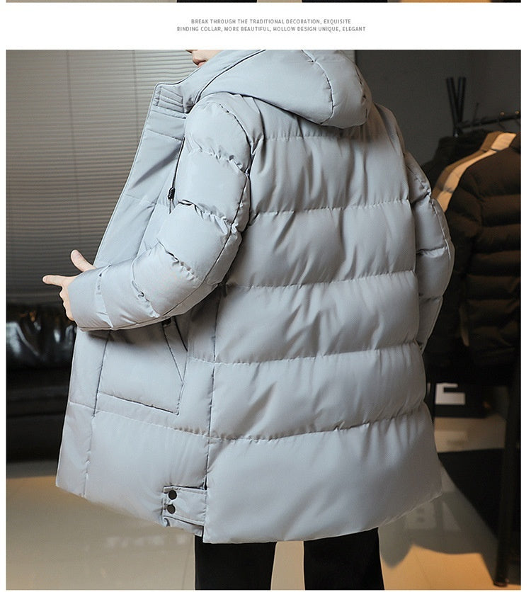 Men's Winter Leisure Warm Hooded Plus Size Men's Cotton Clothing