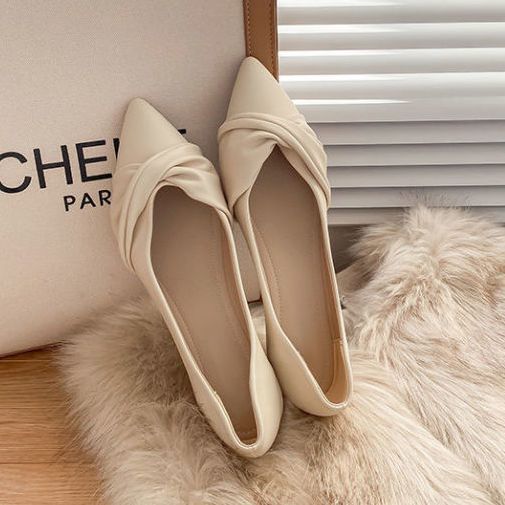 Chanel-Style Pointed-Toe Flat Shoes for Women – Mary Jane PU Leather Flats