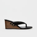 Women's Lightweight Outdoor Sandals – Casual Round Toe PU Slides | Black & Beige