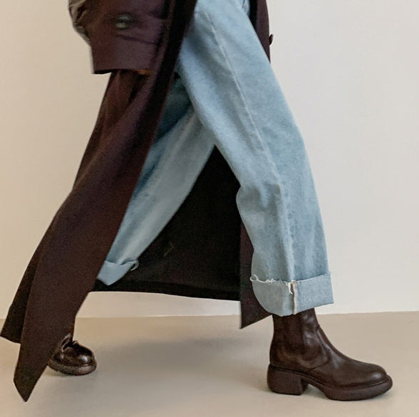 British Style Chunky Heel Ankle Boots