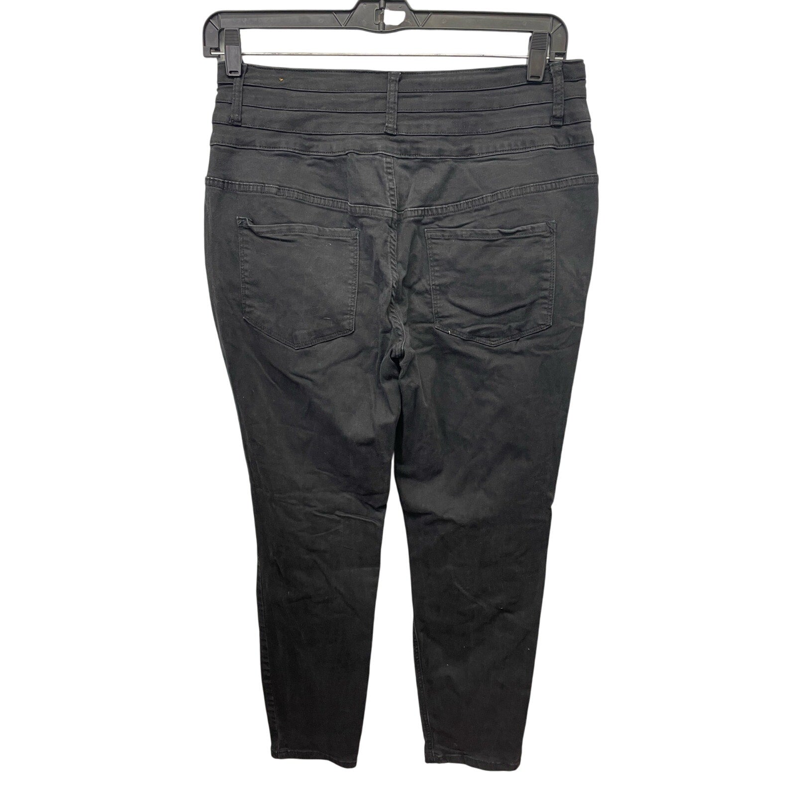 Hybrid & Company Womens Size 16 Black Factory Distressed Cotton Blend Jeans