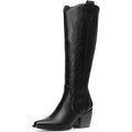 Dream Pairs Womens Size 6.5 Black Pull On Zipper Chunky 3" Heel Cowboy Boots