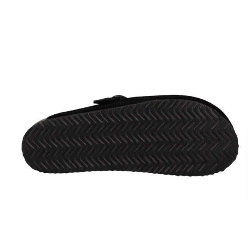 New In Box Khombu Mens Size 9 Black Faux Suede Damian Cork Slide On Mule Shoes