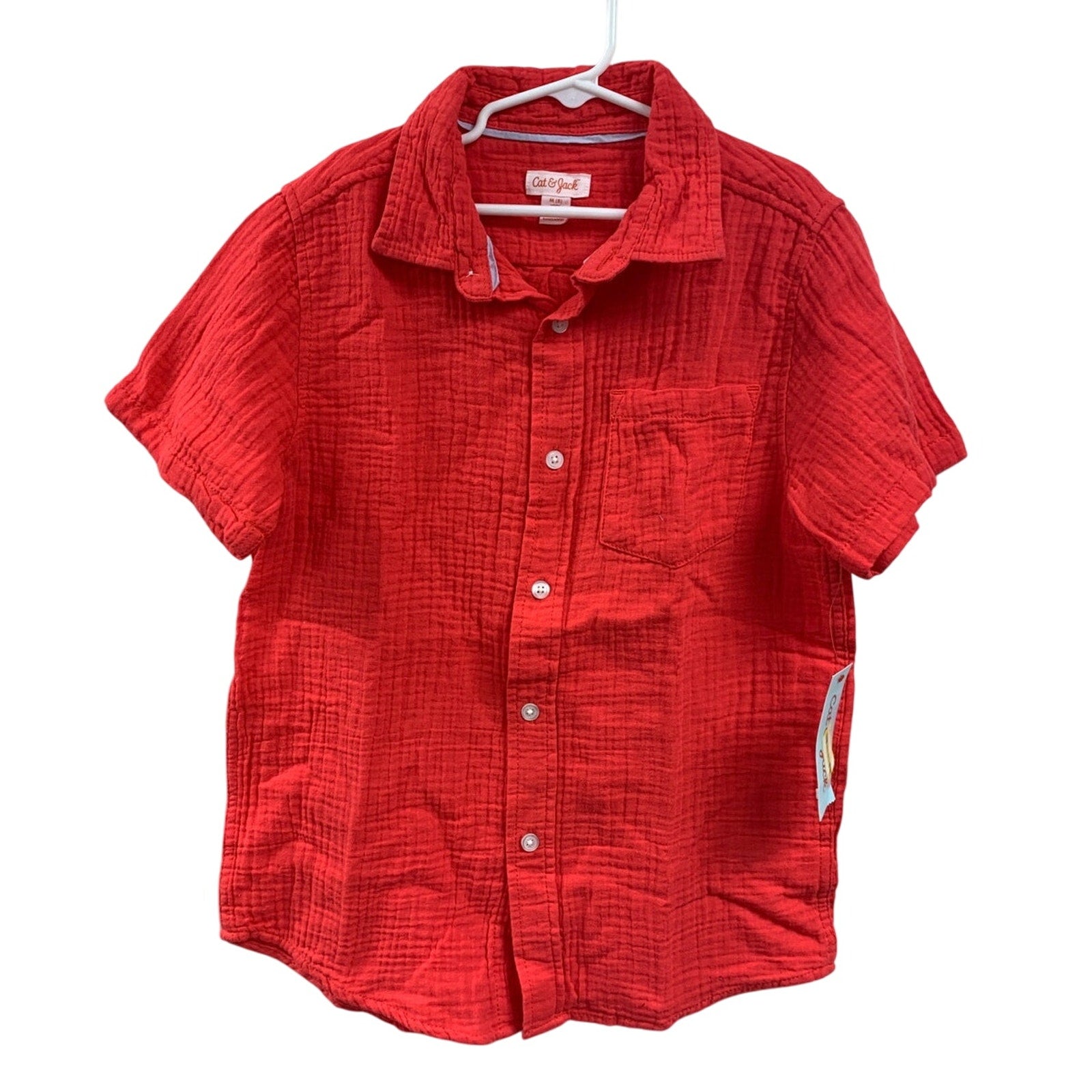 2 New Cat & Jack Boys XL Extra Large Short Sleeve 100% Cotton Button Up Shirts