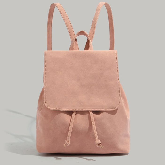 Retro Soft-Leather Tote Bag Minimalist Style | Brown & Pink