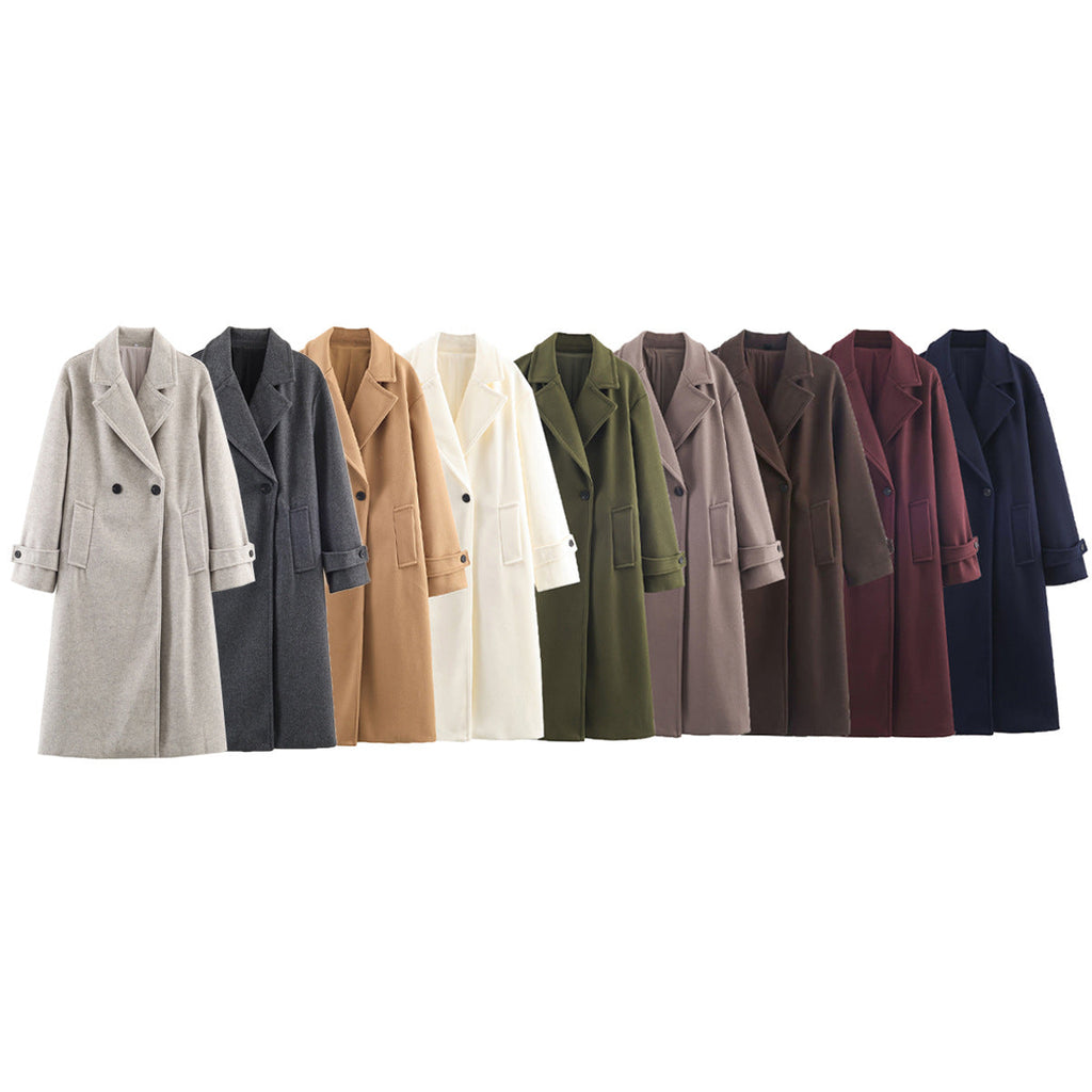Womens Loose Elegant And Minimalist Long Coat