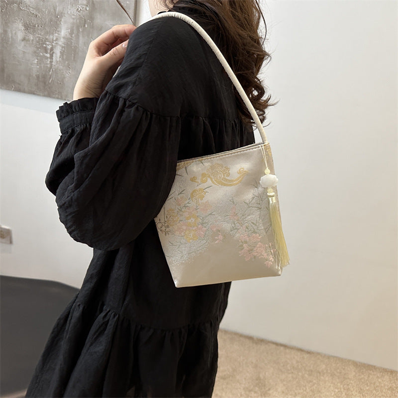 Chinese-Style Vintage Hanfu Bucket Handbag