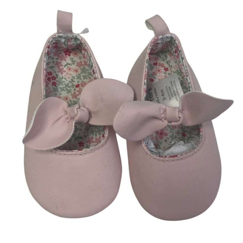 New Carter's 3-6 Months Baby Girl Pink Faux Leather Slip On Shoes