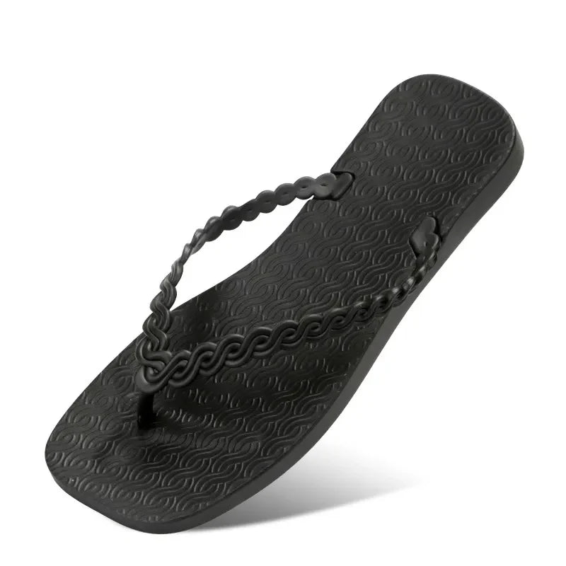 Braided Strap Beach Toe Post Slippers