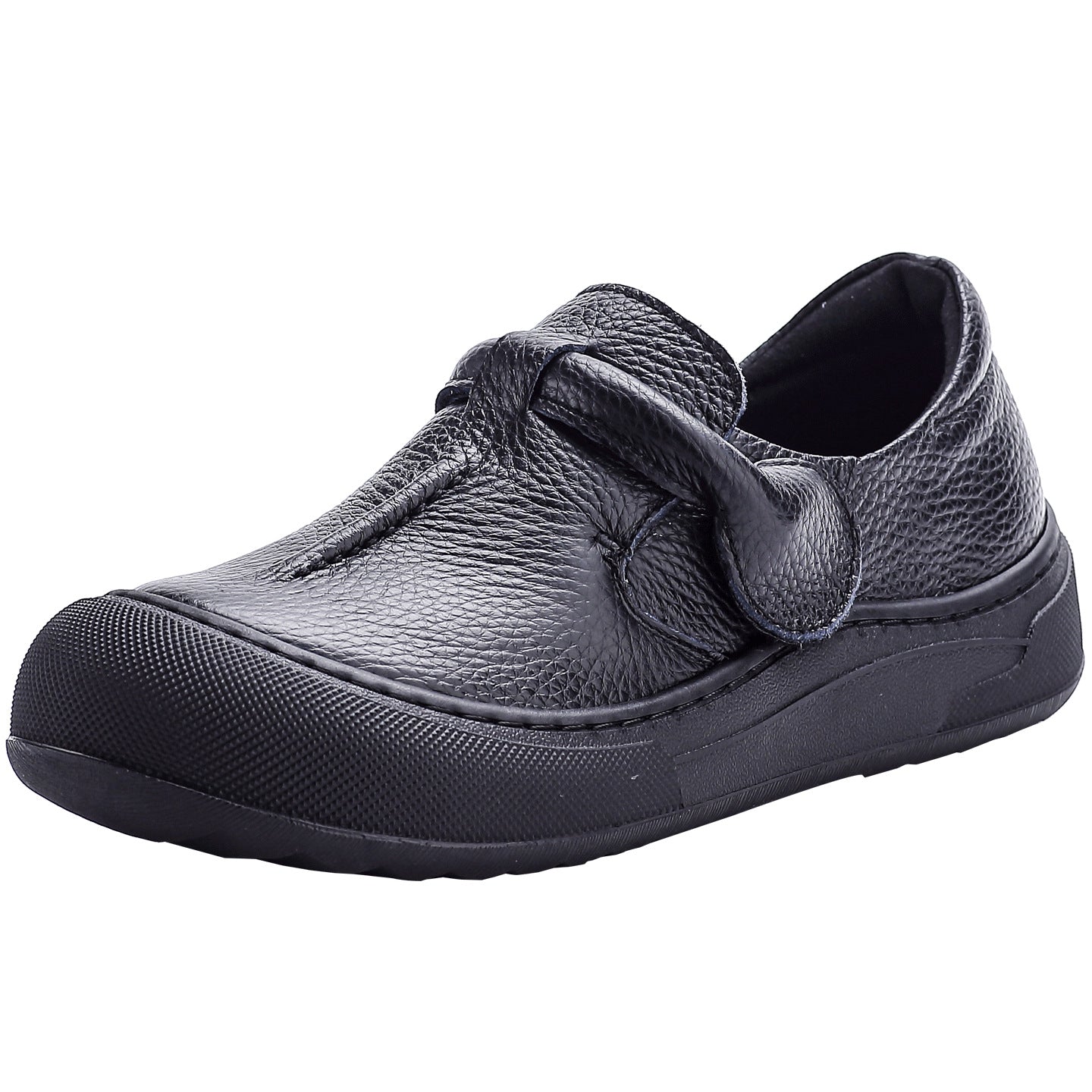 Women's Genuine Leather Slip-On Comfort Shoes | Velcro Vintage Casual Flat Shoes