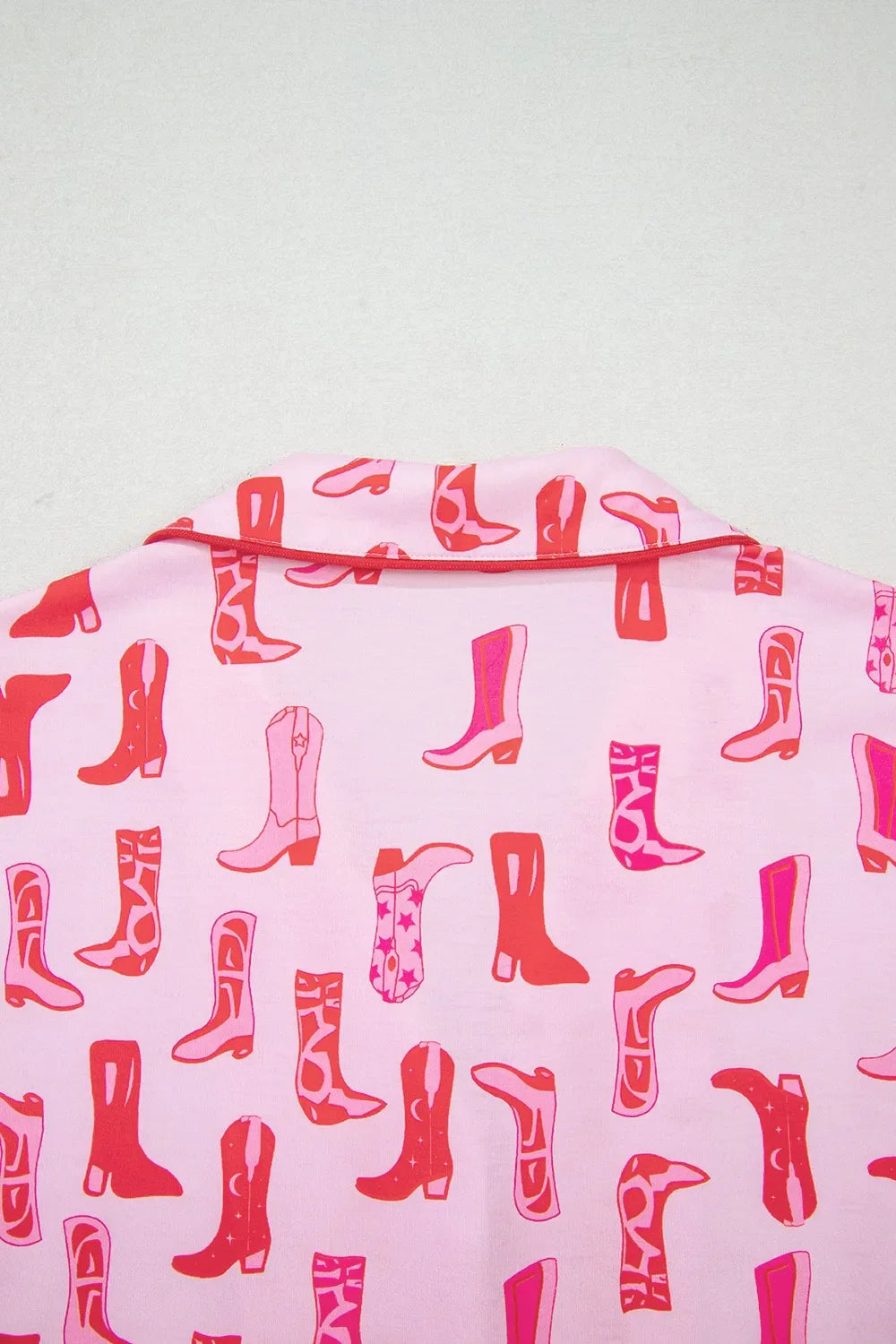 Cowgirl Boots Printed Shirt and Shorts Set