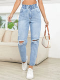 Distressed High Waist Jeans