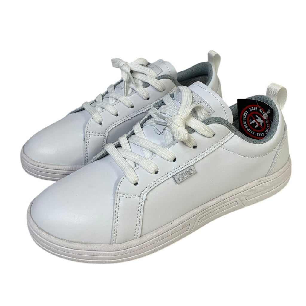 Womens Size 9 White Sneakers Lace Up Round Top Low Top Slip Resistant Work Shoes