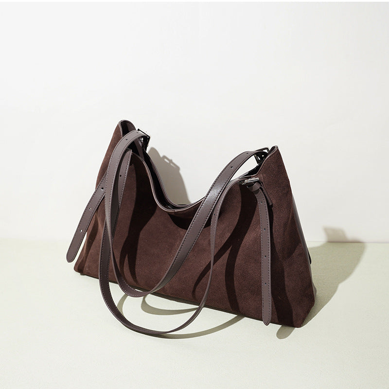 Premium Suede Tote Bag - Large Capacity Leather Handbag for Women
