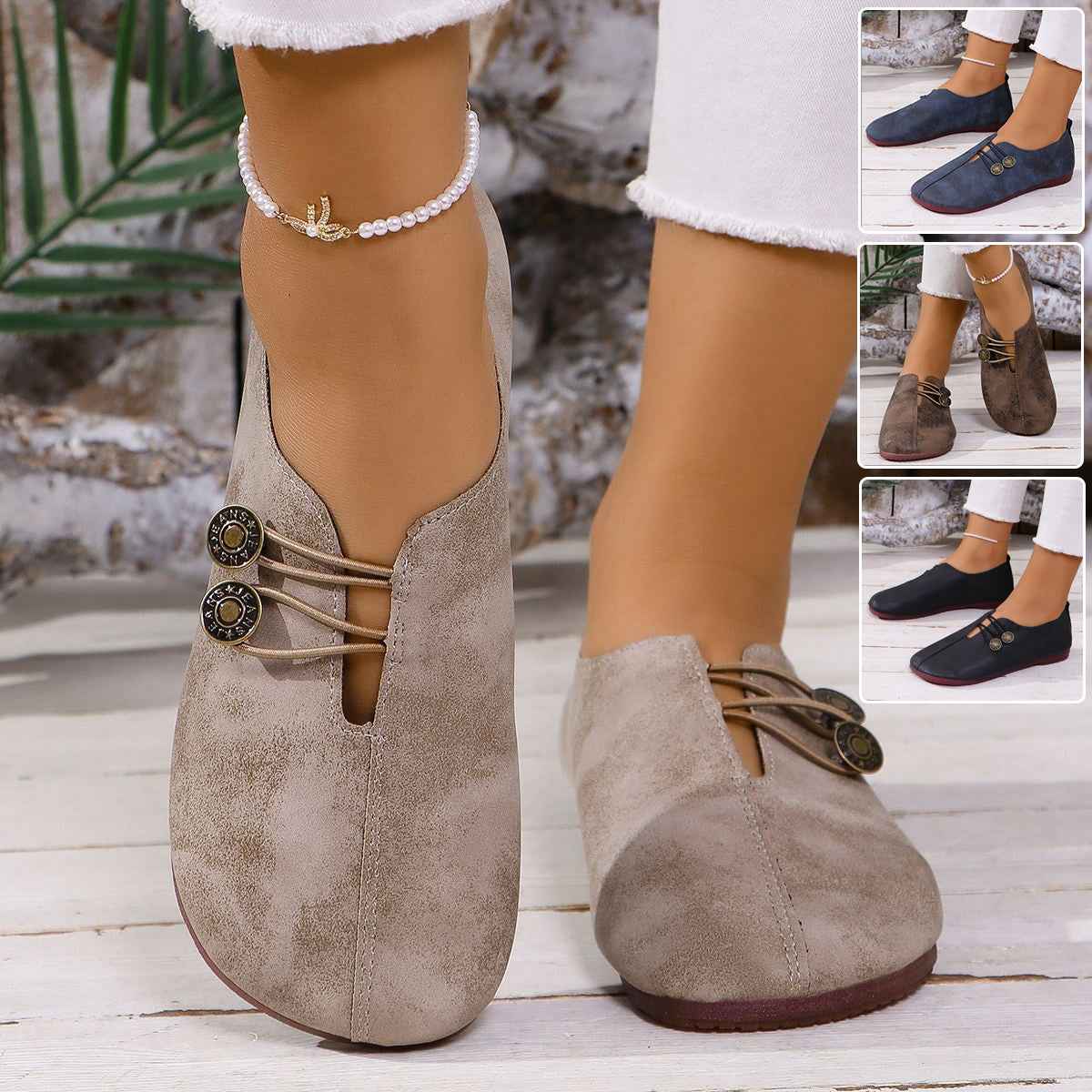 Women's Square Toe Slip-On Sandals | Soft Flat Cushioned Summer Shoes