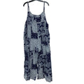 Womens 2XL Navy 100% Cotton Bandana Floral Sleeveless Thin Strap Jumpsuit