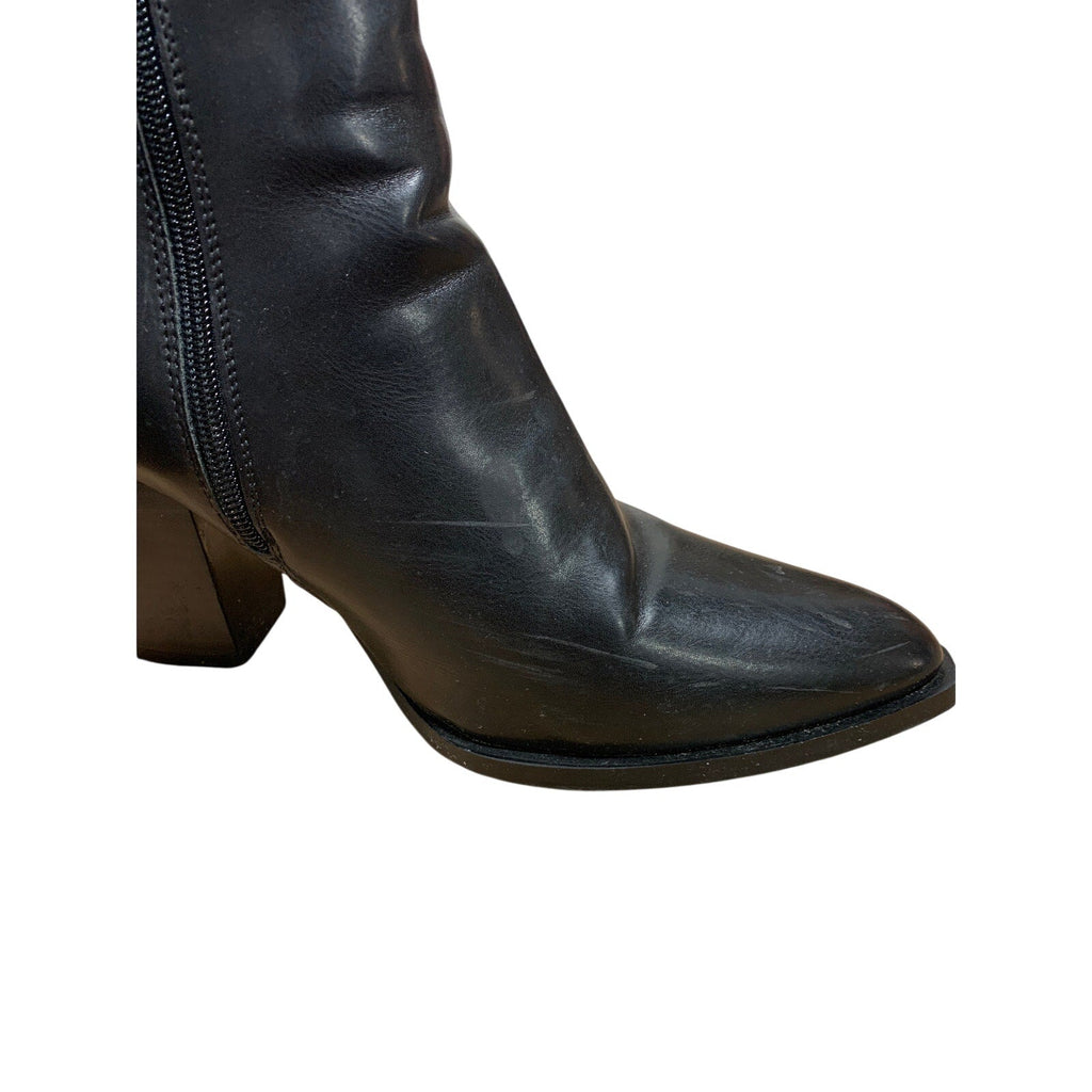 Vepose Womens Size 9 Black 3.5" Heel Knee High Boots Closed Pointed Toe Shoes