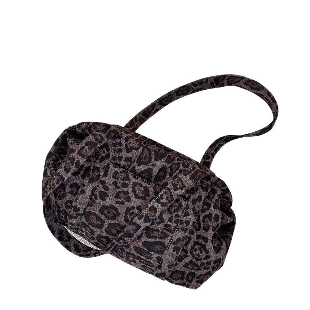 Women's Leopard Print Tote Bag - Soft Suede Shoulder Bag with Dual Straps