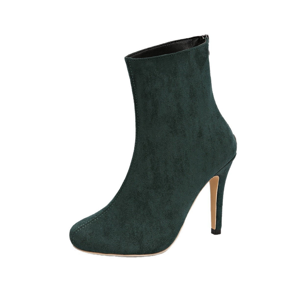 Women's Suede Pointed Toe High Heel Ankle Boots – Stiletto Dress Boots