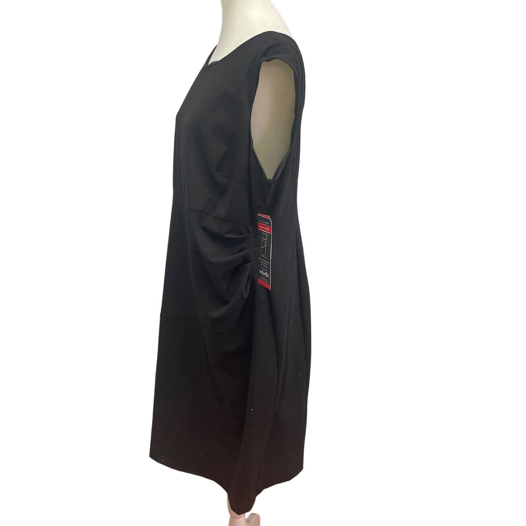 New Rafaella Woman Plus Size 16W Sleeveless Side Gathered Sheath Dress LBD