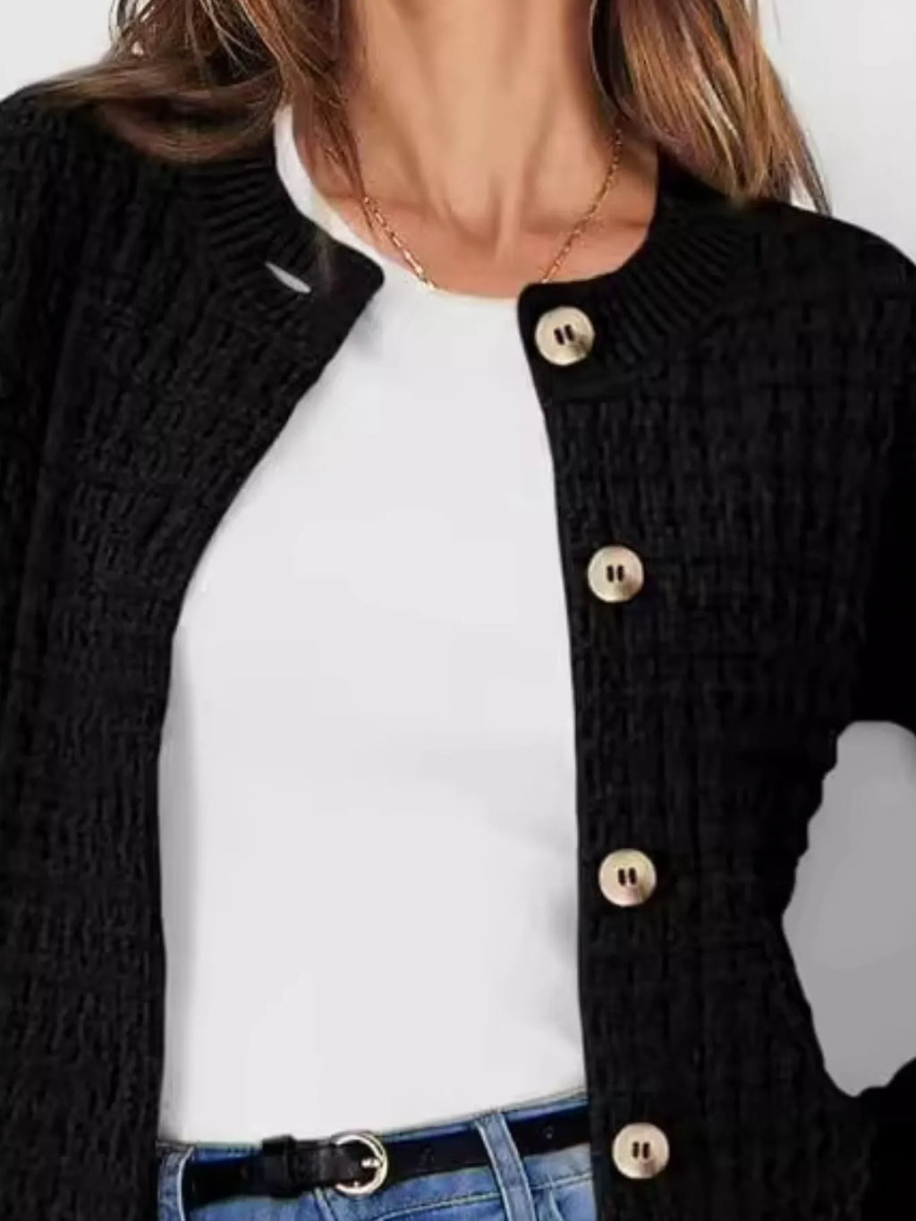 Button-Up Long Sleeve Cardigan