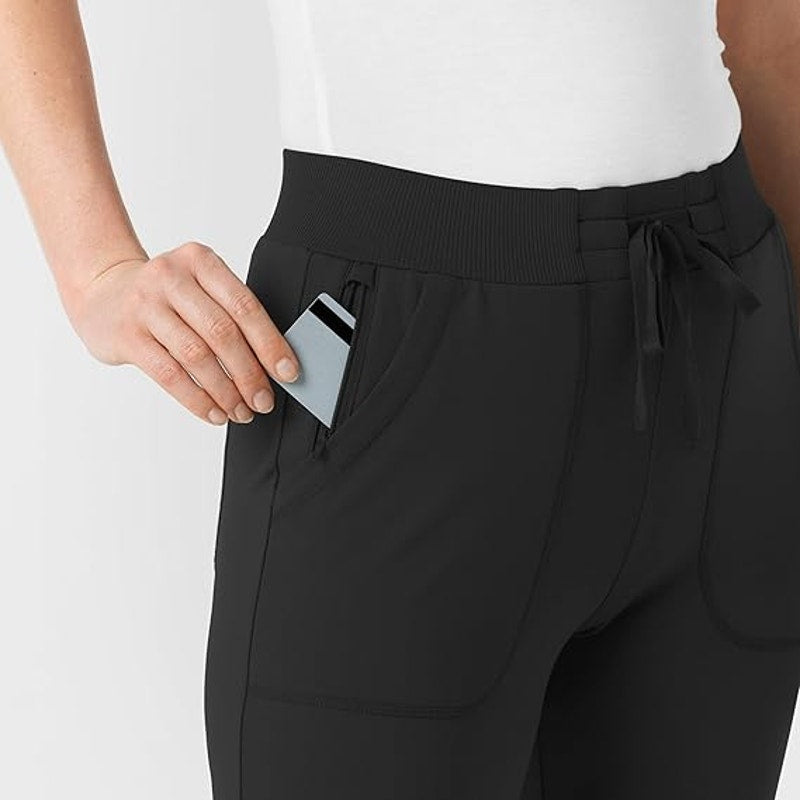 Wink Renew Womens Small Black Modern Fit Drawstring Waist Track Scrub Pants