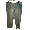 Eddie Domani Mens Jeans 52 / 32 Distressed Weathered Cotton Blend Denim Jeans