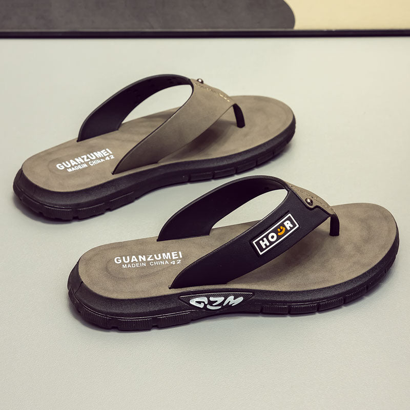 Men's Non-Slip Beach Flip-Flops - Thick Sole Comfort Sandals