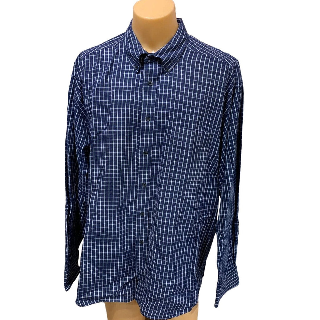 Dockers Mens XXL Plaid Grid 100% Cotton Long Sleeve Button Down Casual Shirt