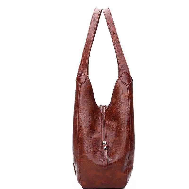 Women's Soft PU Leather Bucket Bag – Stylish Shoulder & Tote Handbag