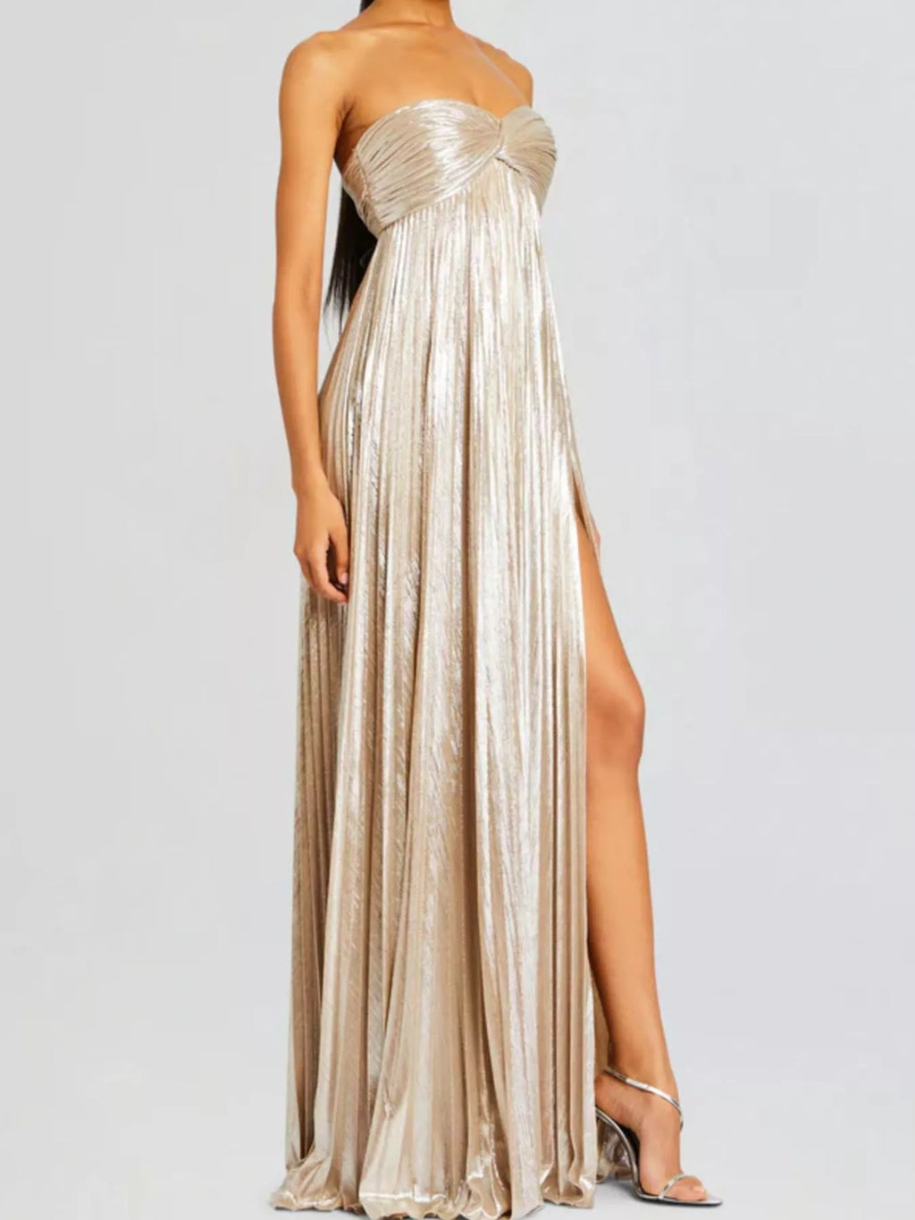 Split Sweetheart Neck Tube Maxi Dress