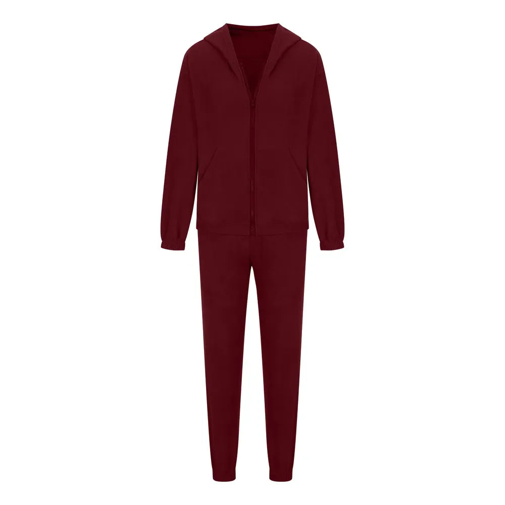 Zip Up Long Sleeve Hoodie and Joggers Set