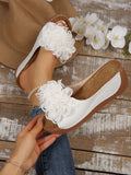 Women's Floral Wedge Sandals | Platform Mule Slides with Adjustable Ankle Strap