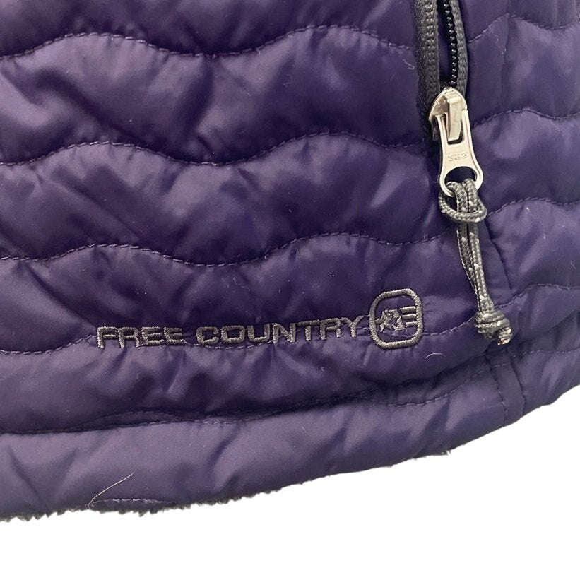 Free Country Womens Small Quilted Full Zip Warm Collared Puffer Vest Jacket