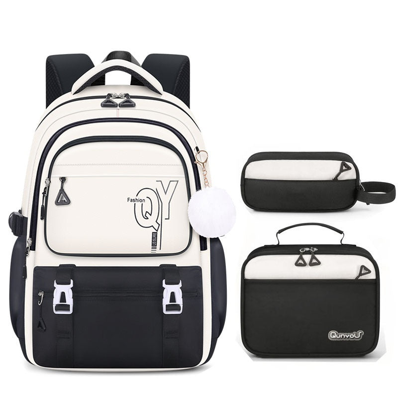 Girls 3-Piece School Backpack Set with Pencil Case & Lunch Bag | Cute Kids Bookbag | Oxford Cloth | Waterproof