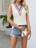 Eyelet V-Neck Tank