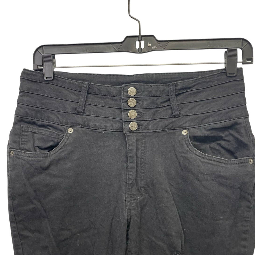 Hybrid & Company Womens Size 16 Black Factory Distressed Cotton Blend Jeans