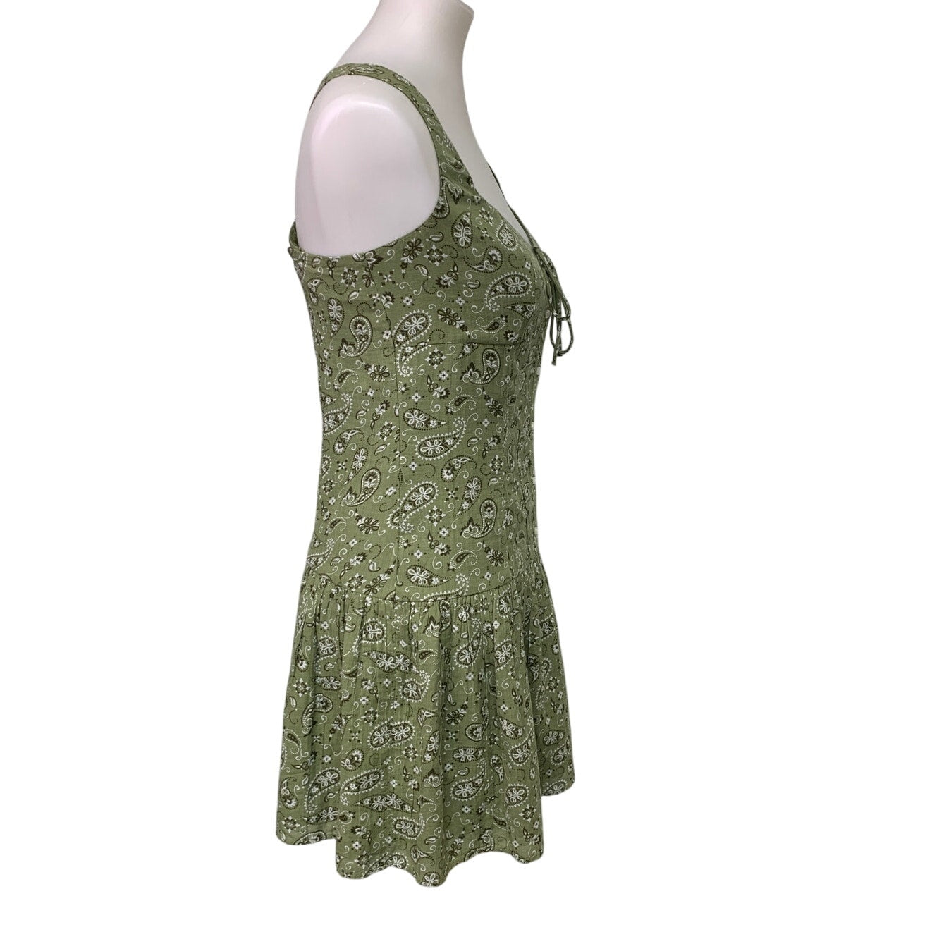 New American Eagle Womens Medium Front Button Up Bandana Paisley Dress