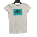 New Hand Printed Upcycled Child Large Dragonfly Colorblock Short Sleeve Tee