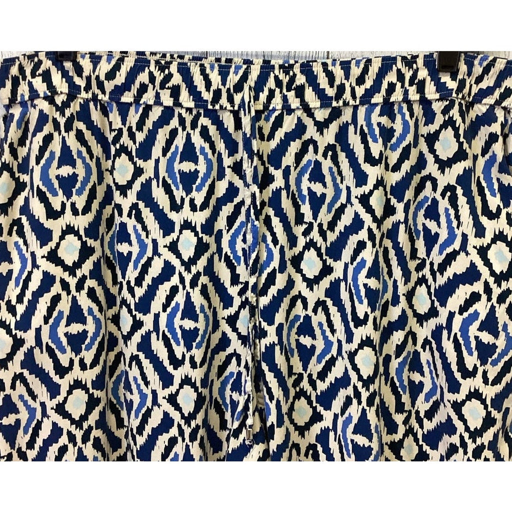 F&F Womens Size 18 Drawstring Elastic Waist Geometric Flowy Tapered Leg Pants