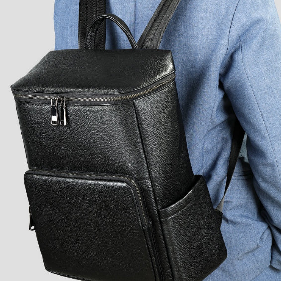 Men's Genuine Leather Laptop Backpack – Business Commuter Bag