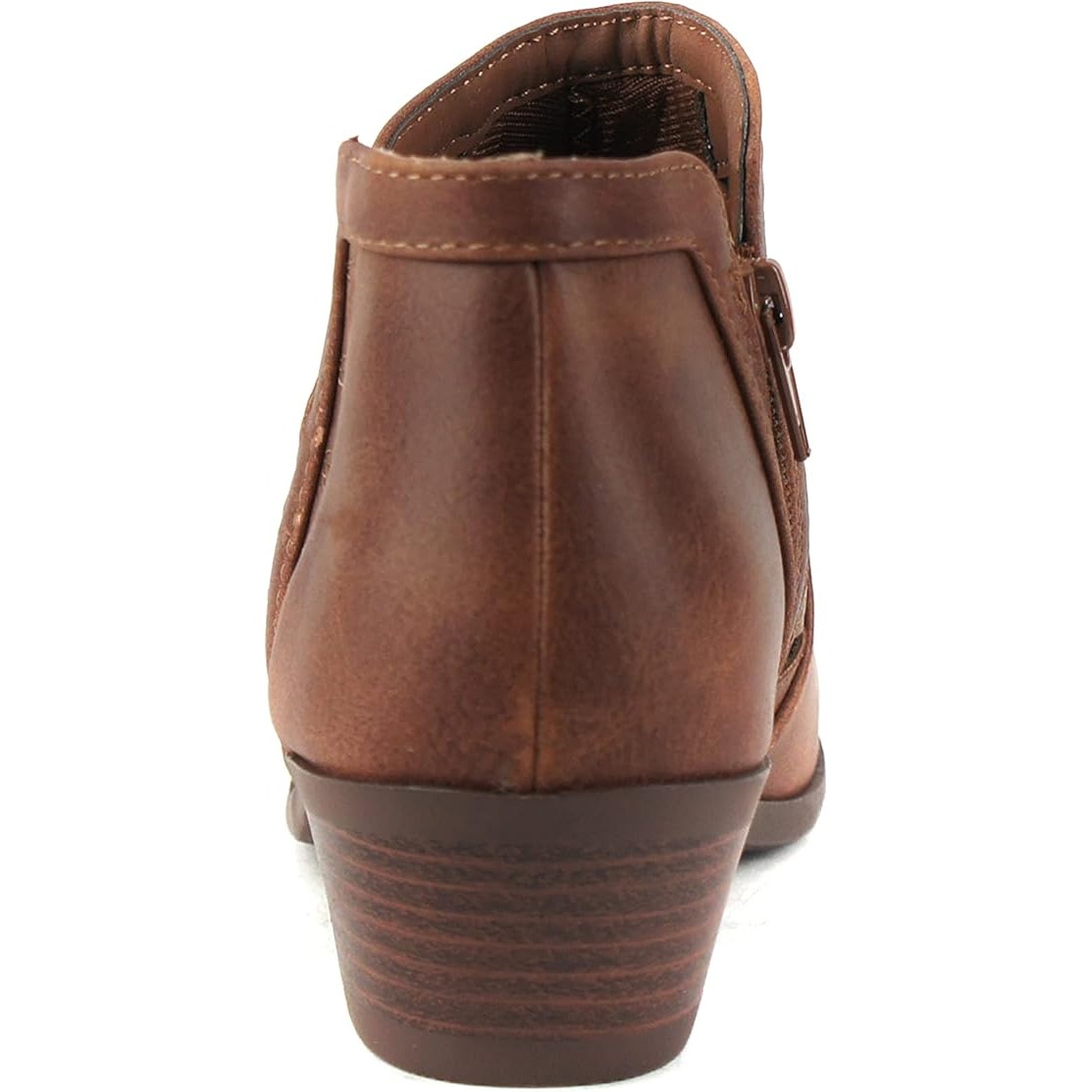 New Soda CHANCE Women Size 9W Wide Perforated Cut Out Stacked Block Heel Booties