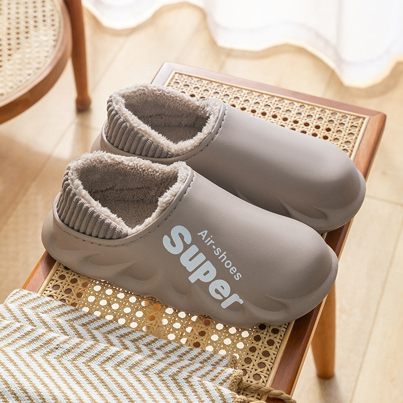 Waterproof Faux Fur Lined Cotton Slippers